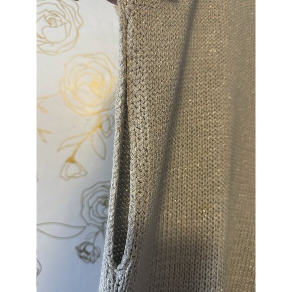 Tommy Bahama Sweater Vest Women Small Glimmering Cove Caftan Top Silver 036 - Picture 2 of 6